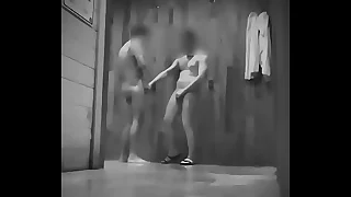 Amateur guys caught having fun in the gym's public shower