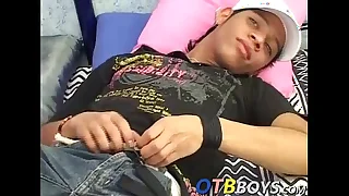 Claudio strips unconcealed and shows his uncut twink latin gumshoe